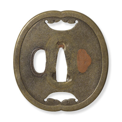 A SHINCHU TSUBA Attributed to Umetada Myoju (1558-1631), Momoyama period (2)