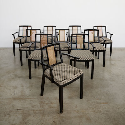 EDWARD J. WORMLEY (1907-1995) Ensemble de dix fauteuils