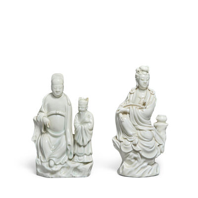 A BLANC-DE-CHINE GUANYIN AND A BLANC-DE-CHINE WENCHANG 18th/19th century (2)