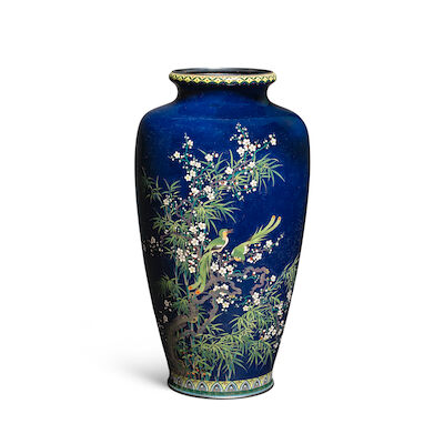 A GOLD AND SILVER-WIRE CLOISONNÉ ENAMEL VASE Attributed to Hayashi Kodenji (1831–1915), Meiji period