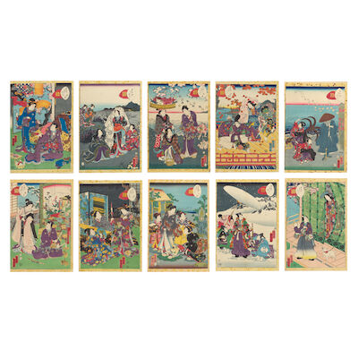 UTAGAWA HIROSHIGE II (1826-1869), UTAGAWA KUNISADA (1786-1864) AND UTAGAWA KUNISADA II (1823-1880) Edo period (32)