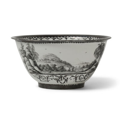 Bol en porcelaine de Meissen Hausmaler, vers 1725-30 A Meissen Hausmaler waste bowl, circa 1725-30