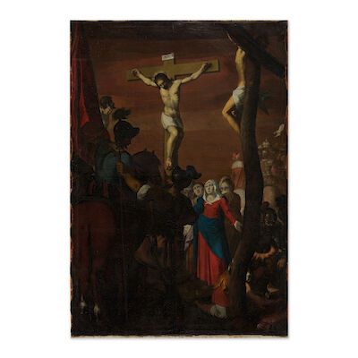 Suiveur de Jacques Bellange (Bassigny 1575-1616 Nancy) Le Christ sur la Croix entouré des deux larrons sans cadre │ unframed