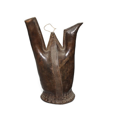 An Ottoman leather water flask (matara) Turkey, 16th/ 17th Century