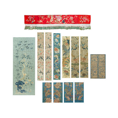 A GROUP OF EMBROIDERED PANELS AND SLEEVE BANDS 19th century (17)