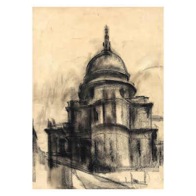 David Bomberg (British, 1890-1957) St Paul's Cathedral, Wartime 53.3 x 38.1 cm. (21 x 15 in.) (Executed in 1944)