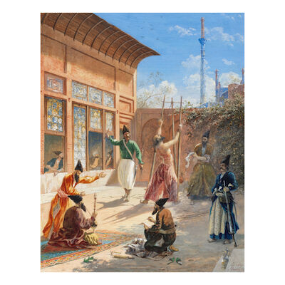 Eugène Flandin (French, 1809-76) A Courtyard in Isfahan