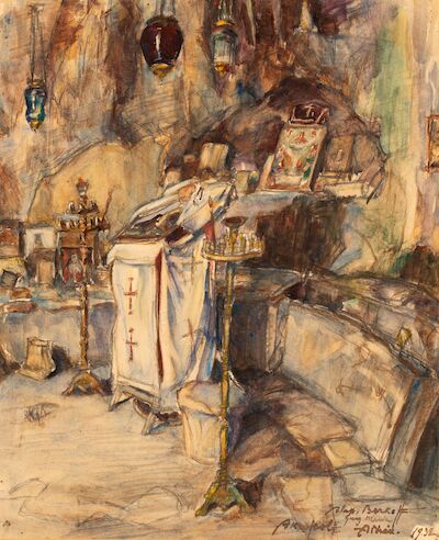 ALEXANDER BARKOFF (1879-1942) a) Dans l'église b) Vue de Monastiraki, Athènes (2)