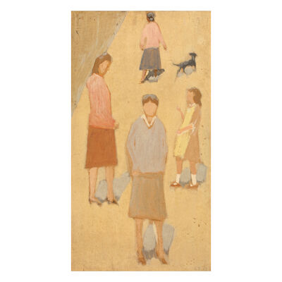 ANDREAS VOURLOUMIS (1910-1999) Filles dans la rue Saint Spyridon à Athènes