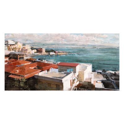 DIMITRIS SARASITIS (born 1963) Vue de Pasalimani au Pirée