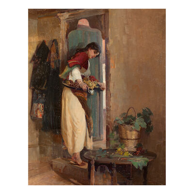 ALEXANDROS CHRISTOFIS (1882-1953) Jeune fille avec un plateau de fruits