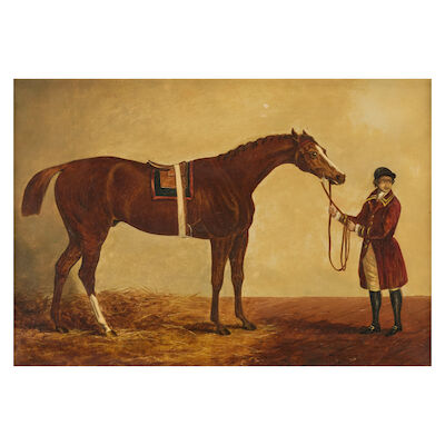 British School (19th Century) A horse with groom