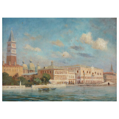 Anne Isabella Brooke (British, 1916-2002) Venice from the Dogana