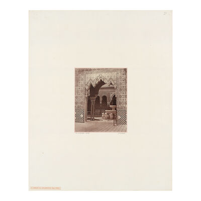 Two photographs of the Crystal Palace in Sydenham by Philip Henry Delamote including The Alhambra Court of the Lions, and The Imperial Visit England, one dated April 1855(2)