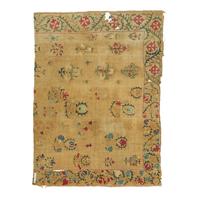 A section of embroidered Suzani Possibly Nurata, Uzbekistan, 19th century