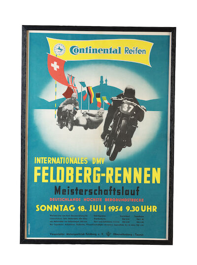 A Continetal Tyres 'Feldberg-Rennen' sponsored advertising poster, after Schirrmeister, German, 1954
