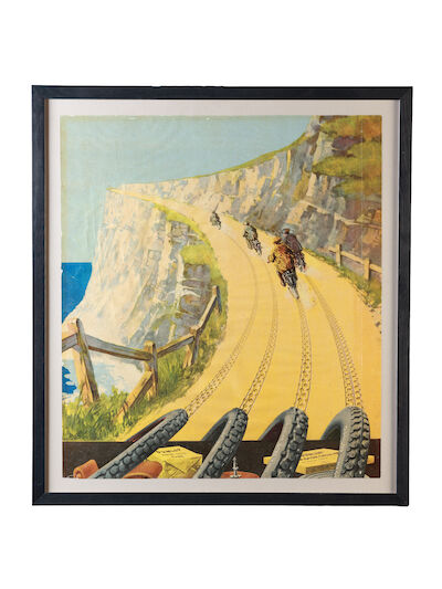 A Dunlop Motor Cycle Tyres advertising poster, 1920s