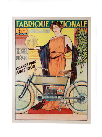 A Fabrique Nationale advertising poster after Anon, Belgian, circa 1905