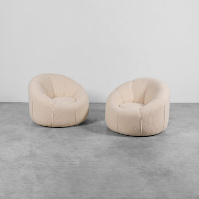 PIERRE PAULIN (1927-2009) Paire de fauteuils Pumpkin