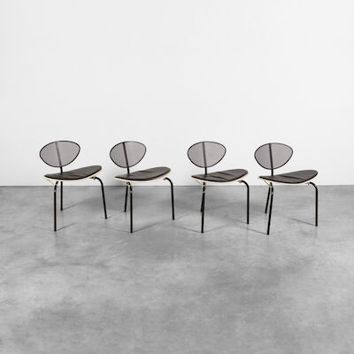 MATHIEU MATÉGOT (1910-2001) Ensemble de quatre chaises Nagasaki