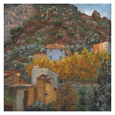 Sir Cedric Morris (British, 1889-1982) Deià Majorca 60.5 x 60.5 cm. (23 3/4 x 23 3/4 in.)