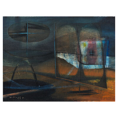 John Tunnard A.R.A. (British, 1900-1971) Erebus 30.8 x 40 cm. (12 1/8 x 15 3/4 in.)
