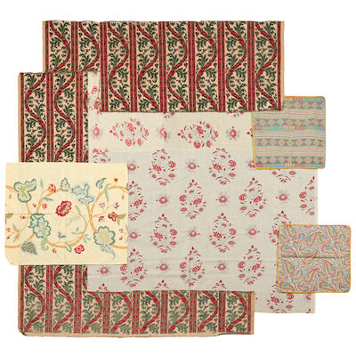 Three pieces of Marvic Textiles test fabric, together with a Marvic Textiles 'Baronscourt' panel ((8))