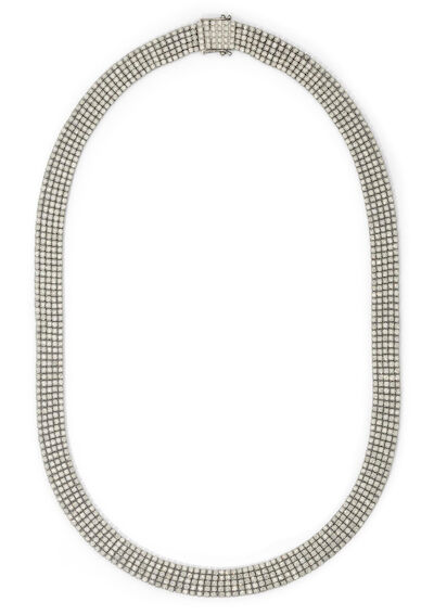 A diamond necklace set with brilliant-cut diamonds, in total app. 17.82 ct, mounted in 18k white gold. L. 43 cm.