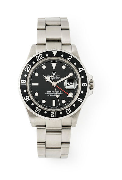 GMT-Master II of steel, ref. 16710. Mechanical movement with automatic winding, date indication and GMT, cal. 3185. 2002.