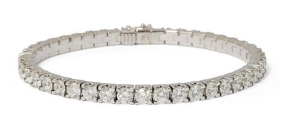 Povl Klarlund: A diamond bracelet set with brilliant-cut diamonds, mounted in 18k white gold. G/VS. L. 18.2 cm.