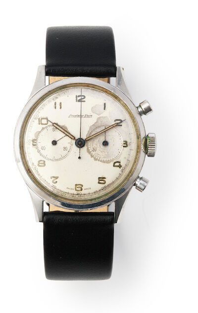 Excelsior Park: "Nyholm 4" of steel. Mechanical movement with manual winding and chronograph, cal. EP4-6. 1950-1960s.