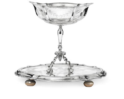 Thyge Madsen Werum: Danish Baroque silver centerpiece. Cph. 1747, from in the widow's workshop. H. 34 cm.