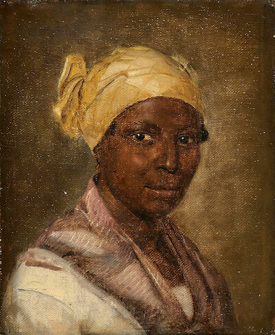 Wilhelm Marstrand: Portrait of a young West-Indian woman. Unsigned. Oil on canvas. 25 x 20 cm. Portrait of a young West-Indian woman. Unsigned. Oil on canvas. 25 x 20 cm.