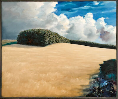 Poul Anker Bech: "Overmodent Korn". Signed, titled and dated on the reverse. Oil on canvas. 84 x 100 cm. "Overmodent Korn" (Overripe Grain), 1988-89. Signed, titled and dated on the reverse. Oil on canvas. 84 x 100 cm.