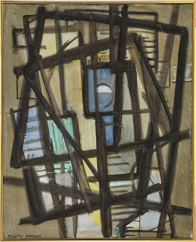 Mogens Andersen: Untitled, 1955. Signed Mogens Andersen. Oil on canvas. 102 x 81 cm. Untitled, 1955. Signed Mogens Andersen. Oil on canvas. 102 x 81 cm.