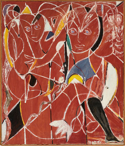 Herbert Gentry: Untitled, c. 1957-58. Signed Gentry. Oil on canvas. 100 x 86 cm. Untitled, c. 1957-58. Signed Gentry. Oil on canvas. 100 x 86 cm.