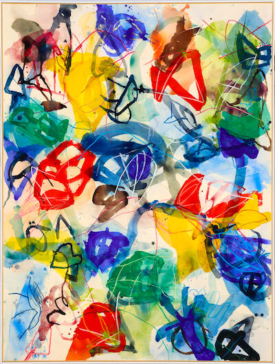 Jan Voss: Untitled, 1983. Signed Voss 83. Acrylic on paper laid down on canvas. 160 x 120 cm. Untitled, 1983. Signed Voss 83. Acrylic on paper laid down on canvas. 160 x 120 cm.