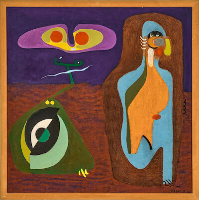 Asger Jorn: Untitled, 1938. Signed Asger J 38. Oil on canvas. 67.7 x 68 cm. Untitled, 1938. Signed Asger J 38. Oil on canvas. 67.7 x 68 cm.