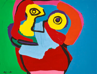 Karel Appel: "Red boy", 1970. Signed Appel 70. Acrylic on board. 51 x 67 cm. "Red boy", 1970. Signed Appel 70. Acrylic on board. 51 x 67 cm.