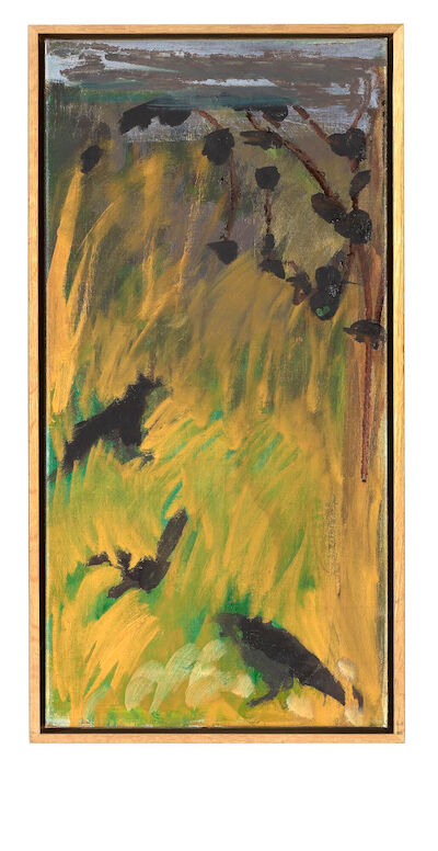 Per Kirkeby: Untitled, Læsø 2004. Signed and dated on the reverse. Oil on canvas. 60 x 30 cm. Untitled, Læsø 2004. Signed and dated on the reverse. Oil on canvas. 60 x 30 cm.