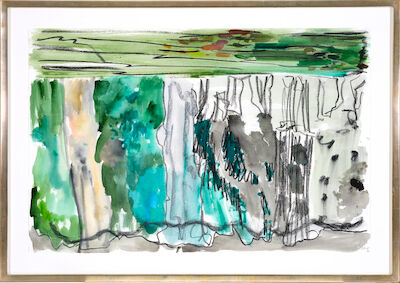 Per Kirkeby: Untitled. Signed PK 5-9-04. Mixed media på papir. Sheet size 65 x 100 cm. Untitled. Signed PK 5-9-04. Mixed media på papir. Sheet size 65 x 100 cm.