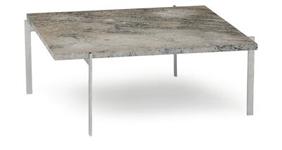 Poul Kjærholm: "PK 61". Coffee table with steel frame. Square Porsgrunn marble top. Designed 1956. H. 32 cm. W./L. 80 cm. "PK 61". Coffee table with steel frame. Square Porsgrunn marble top. Designed 1956. Manufactured approx. 1970s by E. Kold Christensen, stamped. H. 32 cm. W./L. 80 cm.