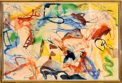 Jan Voss: Untitled, 1982. Signed Voss 82. Acrylic on paper laid down on canvas. 66 x 100 cm. Untitled, 1982. Signed Voss 82. Acrylic on paper laid down on canvas. 66 x 100 cm.