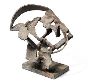 Robert Jacobsen: Untitled. Signed monogram on the base. Patinated iron. H. 31 cm. Untitled. Signed monogram on the base. Patinated iron. H. 31 cm.