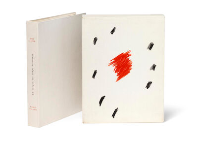 "Chronique des Temps héroïques", Paris 1956. Signed Picassoin the colophon. Book size 26 x 19 cm. "Chronique des Temps héroïques", Paris 1956. First edition, written between 1936 and 1937 and published posthumously for Max Jacob, who died in 1944 in the Drancy internment camp. Illustrated with a tot