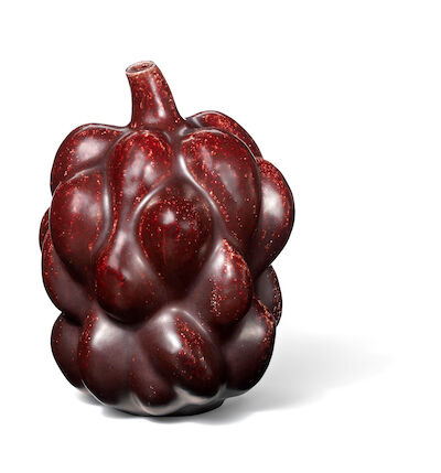 Axel Salto: A fruit-shaped stoneware vase. Decorated with oxblood glaze. H. 22 cm. A fruit-shaped stoneware vase. Decorated with oxblood glaze. Signed SALTO, 20818. Royal Copenhagen. Made 1967. Designed 1944. H. 22 cm.