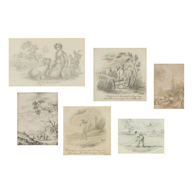 English School, 19th Century A group of six pastoral scenes 18 x 29cm and smaller ((6))