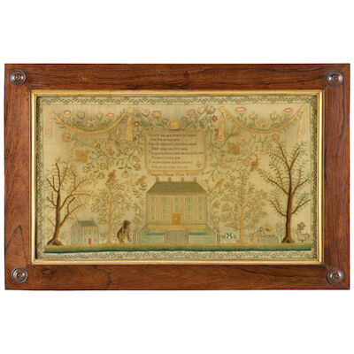 A George IV needlework sampler by Margaret Bishop Dated 1825