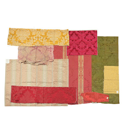 A selection of silk damasks 20th century ((9))