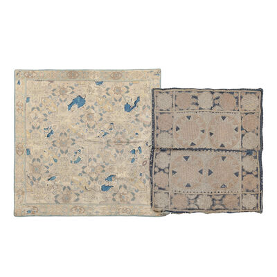 A Caucasian embroidered panel, together with a Persian / Ottoman Empire example The first, Azerbaijan, late 18th century; the second, 19th century ((2))